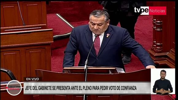 Gustavo Adrianzén pide voto de confianza en el Congreso