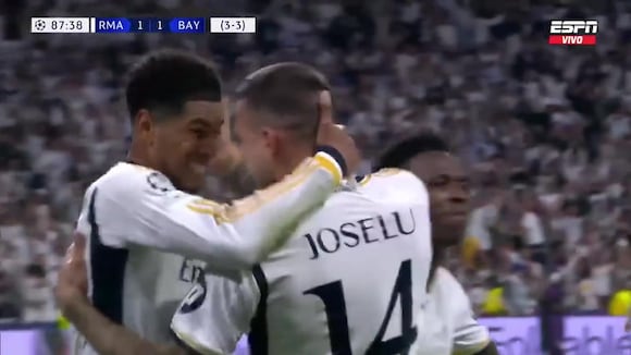 Gol de Joselu para el 1-1 del Real Madrid vs. Bayern Múnich por Champions League. (Video: ESPN)