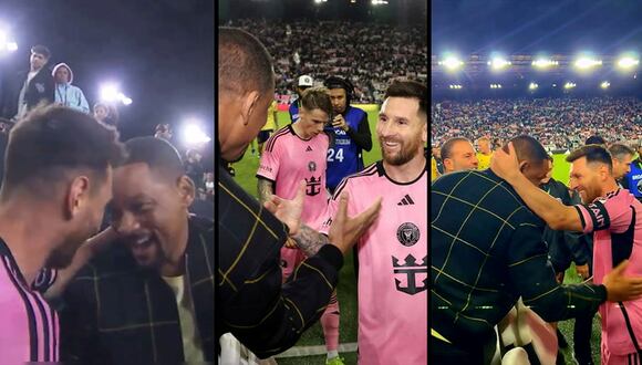La emoción de Will Smith al conocer a Lionel Messi en juego del Inter Miami