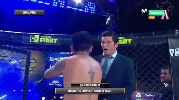 ¡Insólito! Peleador ecuatoriano se lesiona saltando a la jaula antes de pelear