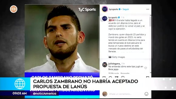 Carlos Zambrano no habría aceptado propuesta de Lanús
