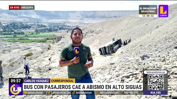 Bus con pasajeros cae a abismo en Alto Siguas