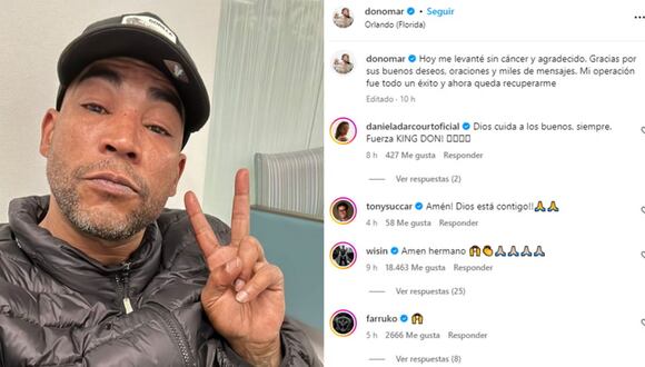 Don Omar revela que ya no tiene cáncer: "Mi operación fue todo un éxito"