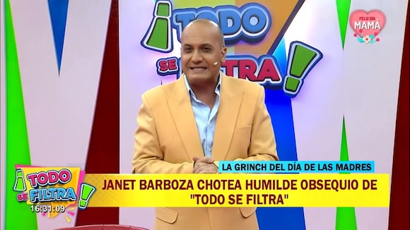 TROME - Janet Barboza chotea a reportera de ‘Todo se filtra’ que quiso entregarle regalo por el ‘Día de la madre’
