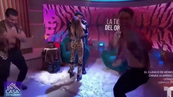 Tigresa del Oriente tumbó a presentador de Telemundo por intentar besarlo. (Fuente: Telemundo)