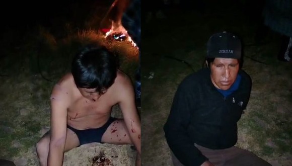 Puno: Dos sujeto acusados de robar autopartes salvan de ser quemados vivos