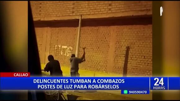 Callao: Se hacían pasar por recicladores para robar postes de luz a punta de combazos. (Fuente: Panamericana TV)
