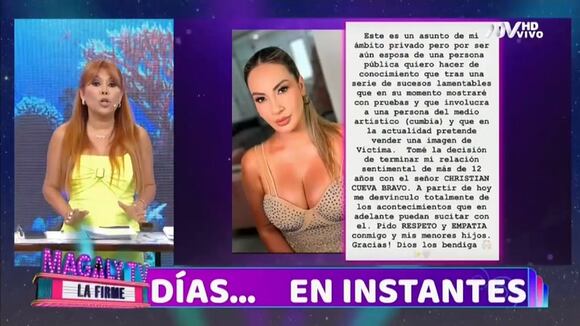 TROME - Magaly a Pamela López tras anunciar separación de Cueva: “Es bastante irresponsable”