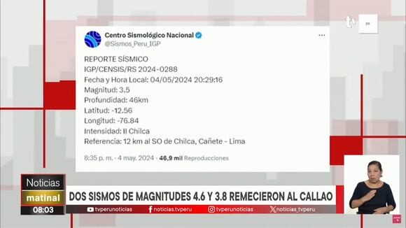 Serie de temblores alarma a población