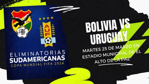 Bolivia vs Uruguay por la fecha 14 de las Eliminatorias Sudamericanas 2026