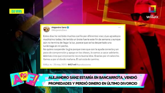 TROME | Alejandro Sanz habría sido estafado con millonaria suma de dinero, según Jordi Martin