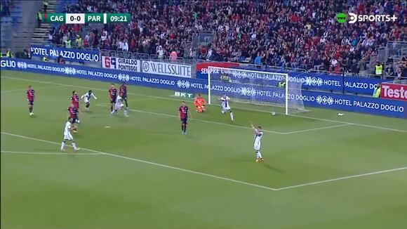 Adrian Benedyczak abrió el marcador en cancha de cagliari en los Play Off (voideo: Directv Sports)