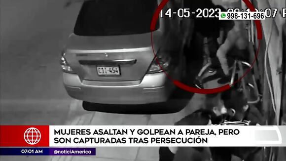 Mujeres asaltan y golpean a pareja