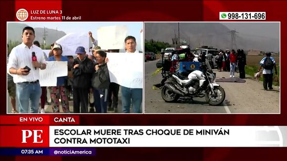 Escolar muere tras choque de miniván contra mototaxi