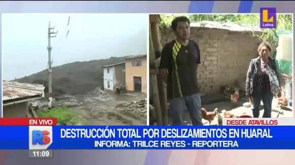 Destrucción total por deslizamientos en Huaral