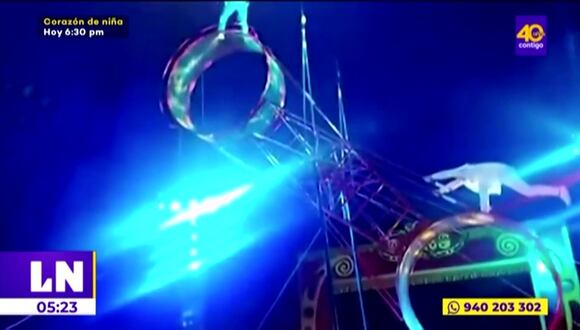 España: Trapecista pierde el equilibrio y se salva de morir en la 'rueda de la muerte'