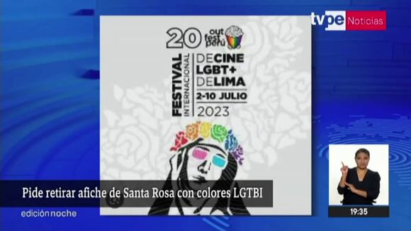 López Aliaga pide retirar afiches de Santa Rosa con colores LGTBI