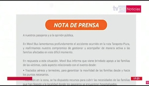 Movil Bus se pronuncia tras tragedia en viaje de promoción escolar