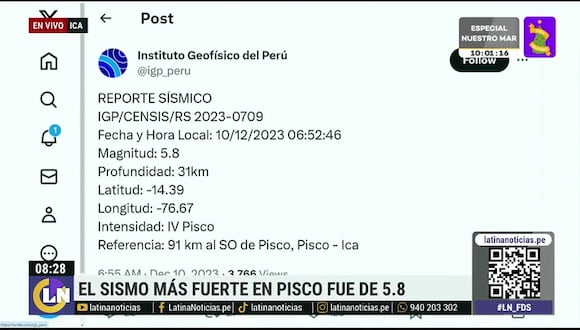 Cincos sismos remecieron Pisco en las últimas horas