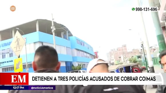 Detienen a tres policías acusados de cobrar coimas