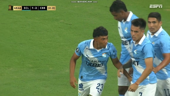 Gol de Maxloren Castro para el descuento de Sporting Cristal vs. Carabobo FC. (Video: ESPN)