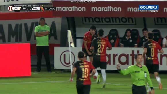 Kenji Cabrera marcó el 1-0 de Melgar sobre Universitario. (Video: GOLPERU)