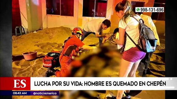 Hombre es quemado vivo en Chepén