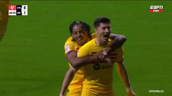 Gol de Lewandowski para el 2-0 de Barcelona vs. Atlético Madrid. (Video: ESPN)