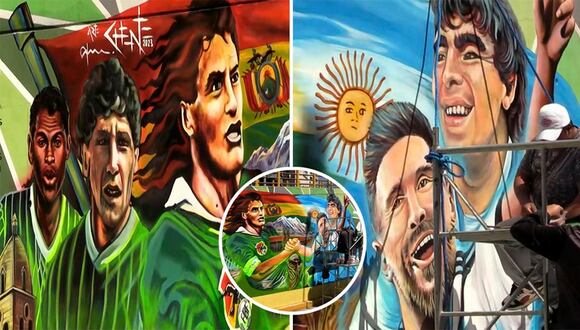 Critican a autoridades de La Paz por polémico mural previo al Bolivia vs. Argentina