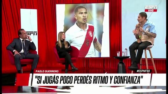 Paolo Guerrero fue invitado en ESPN y evitó tocar su salida de Racing (Video: Espn)