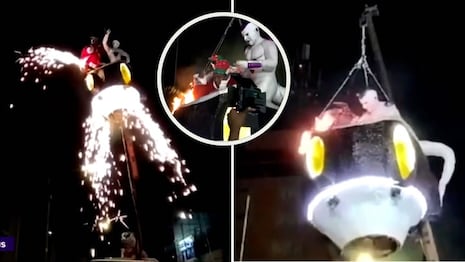 ‘Papa Noel’ y ‘Freezer’ casi se incendian durante corso realizado en Tacna