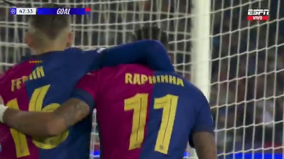 GOL Robert Lewandowski, Barcelona 2-0 Borussia Dortmund | VIDEO: ESPN