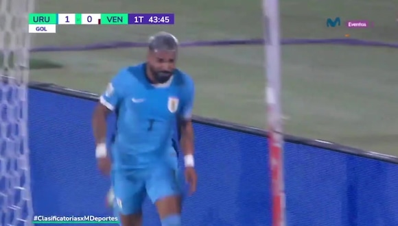 Gol de Rodrigo Aguirre para el 1-0 de Uruguay vs. Venezuela. (Video: Movistar Eventos)