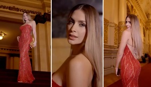 Milett Figueroa cautiva en la gala de la revista Caras en Argentina con un sexy vestido rojo