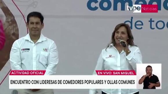 Dina Boluarte y su encuentro con lideresas de comedores populares