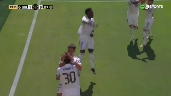 Gol de Gonzalo García para marcar el 1-0 de Real Madrid vs. Dortmund | Video: DSports