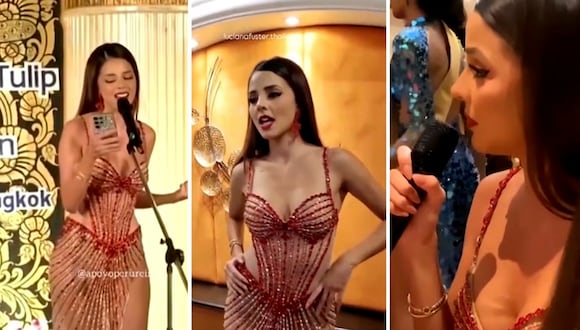 Luciana Fuster se animó a cantar en inglés durante la gala de talentos del Miss Grand International 2024
