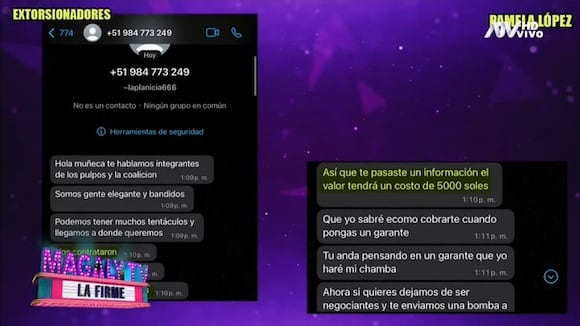 TROME - Los polémicos mensajes extorsivos a Pamela López