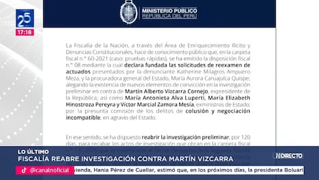 Martín Vizcarra: Fiscalía de la Nación reabre investigación contra expresidente por irregular compra de p...