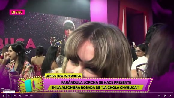 Mario Hart y Korina Rivadeneira se cruzan con Leslie Shaw en alfombra roja de la película 'Chabuca' de Ernesto Pimentel.