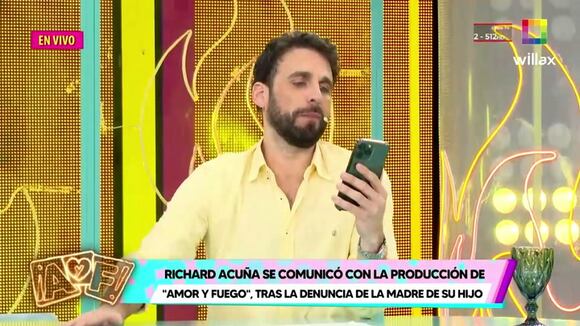 TROME | Richard Acuña se comunicó con ‘Amor y Fuego’ tras revelaciones de su ex Camila Ganoza