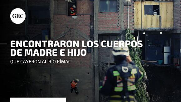 Así fueron los trabajos de la policía de rescate para los cuerpos de madre e hijo que cayeron al río Rímac