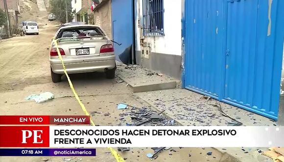 Manchay: lanzan explosivo contra vivienda