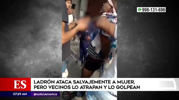 Vecinos linchan a ladrón que golpeó a joven