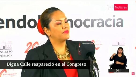 Digna Calle reaparece en el Congreso