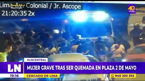 Mujer grave tras ser quemada en Plaza 2 de Mayo