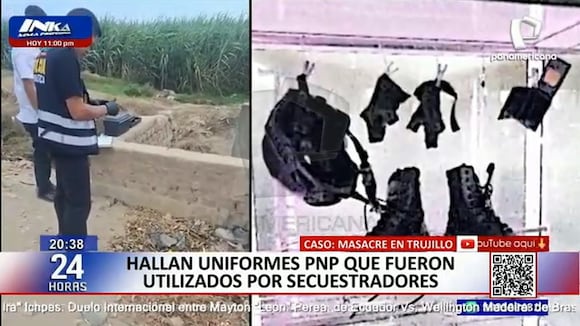 TROME | Hallan uniformes PNP que fueron utilizados por secuestradores en masacre en Trujillo. Video: Panamericana