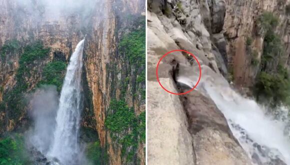 Turista descubre que la cascada más alta de China sería falsa tras encontrar una tubería en la cima