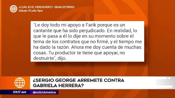 Gabriela Herrera en guerra con Sergio George