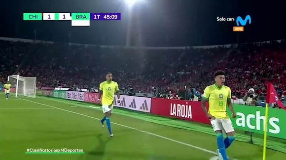 Gol de Igor Jesús para el 1-1 en el Chile vs Brasil por Eliminatorias 2026. (Video: Movistar Deportes)